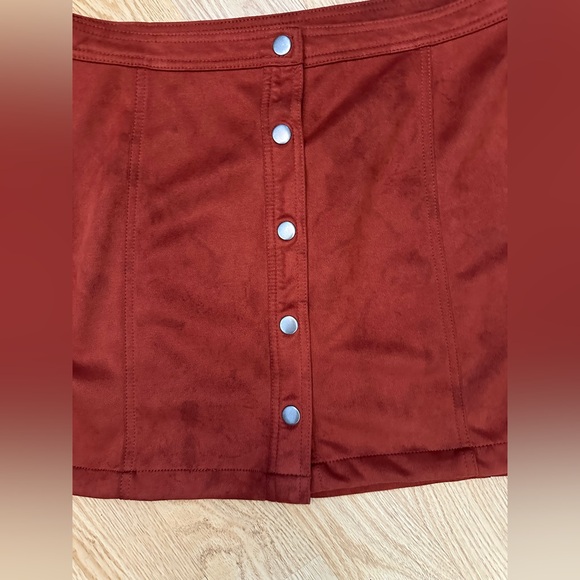 NOBO Burnt Orange Snap Front Mini Skirt Sz Jr 21 New with Tags - Fall Holidays - Picture 2 of 6